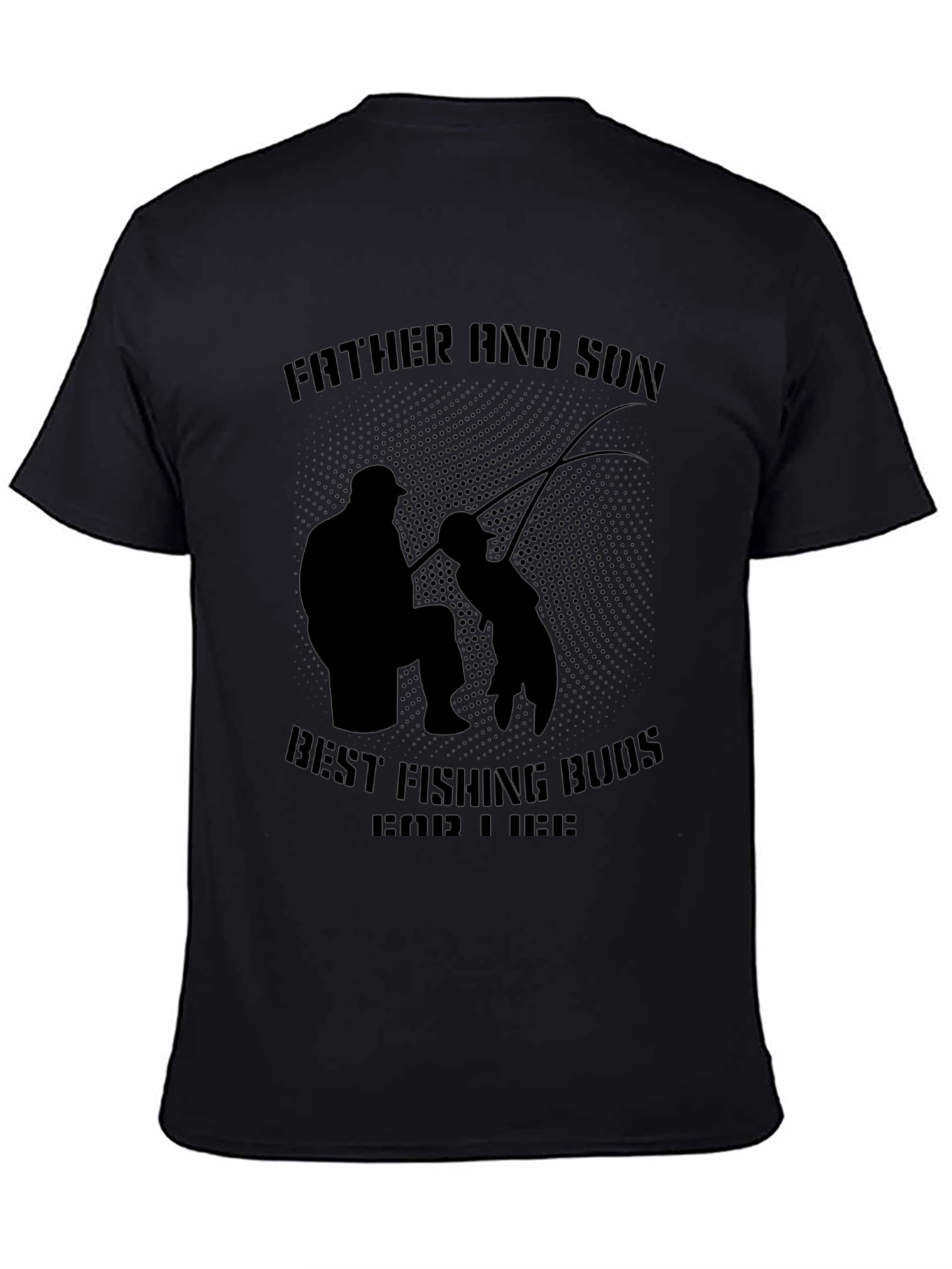 Father & Son Fishing Buddies Black T-Shirt