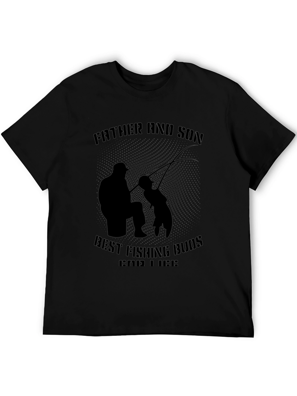 Father & Son Fishing Buddies Black T-Shirt