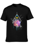 Galaxy Rose Graphic T-Shirt - Modern Artistic Design