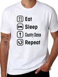 Eat Sleep Country Dance Repeat Black T-Shirt