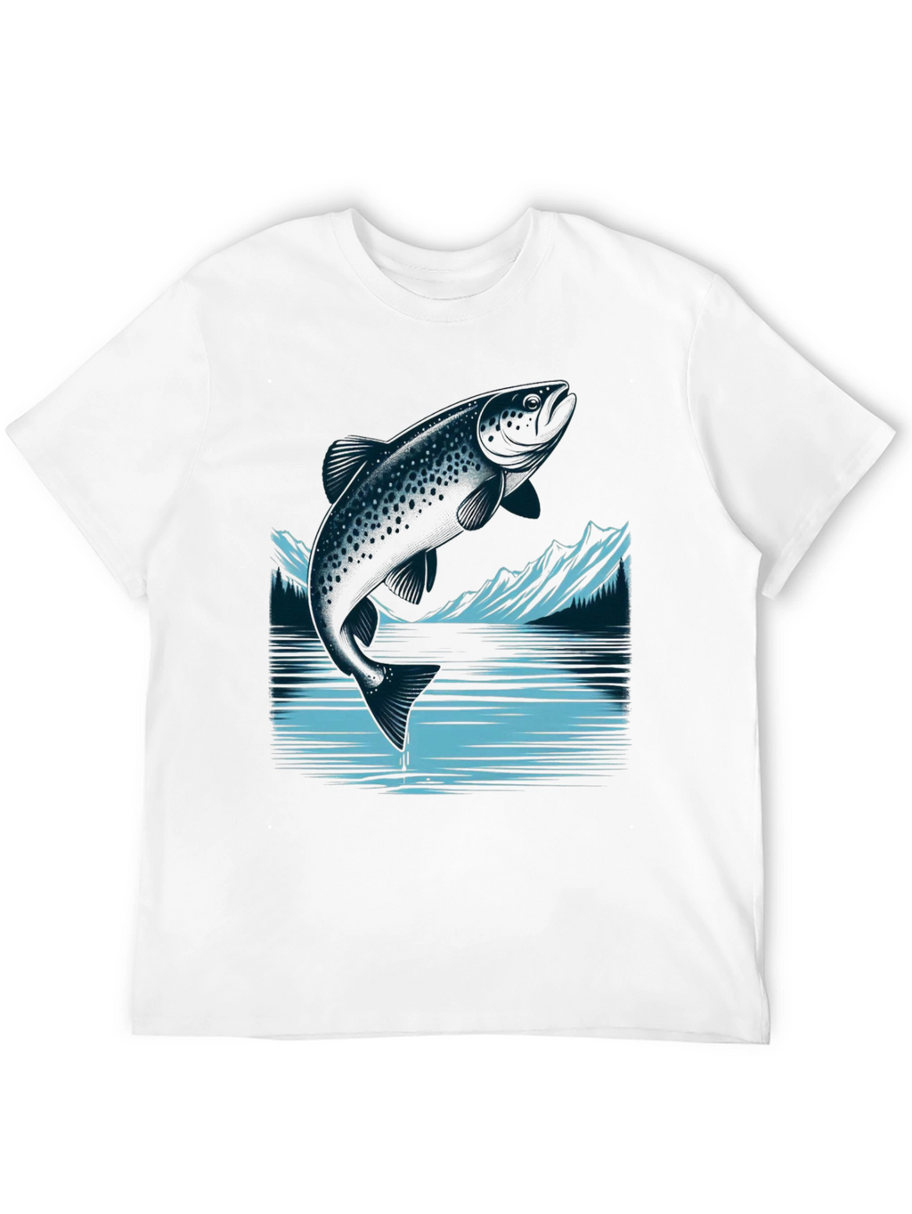 Trout Graphic Tee - Black Cotton T-Shirt