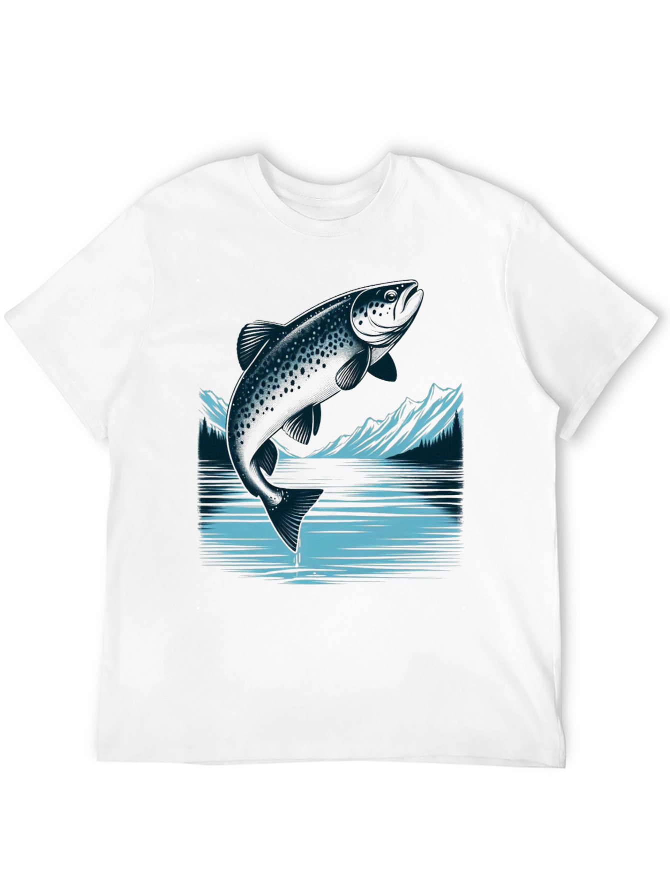Trout Graphic Tee - Black Cotton T-Shirt