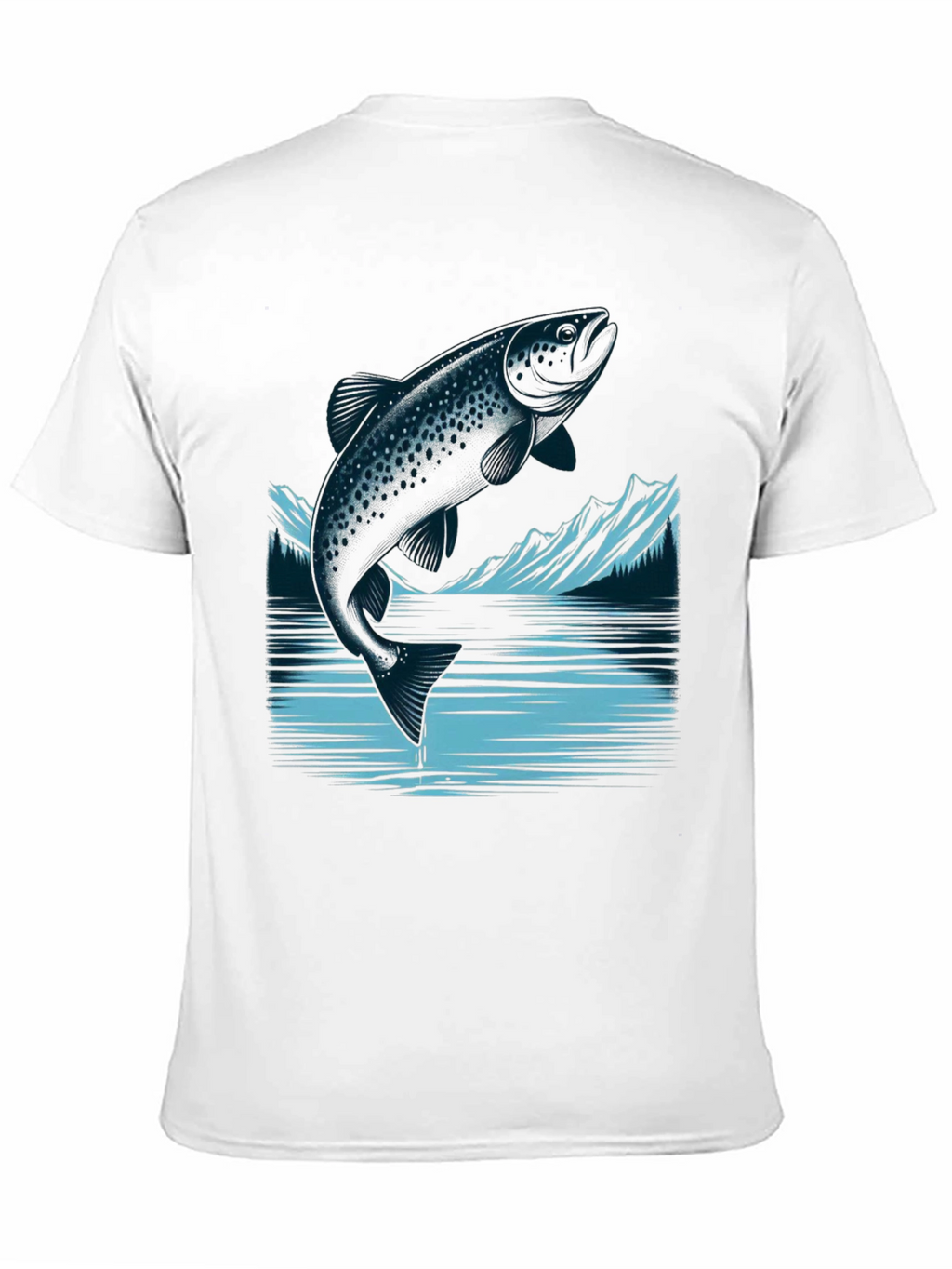 Trout Graphic Tee - Black Cotton T-Shirt