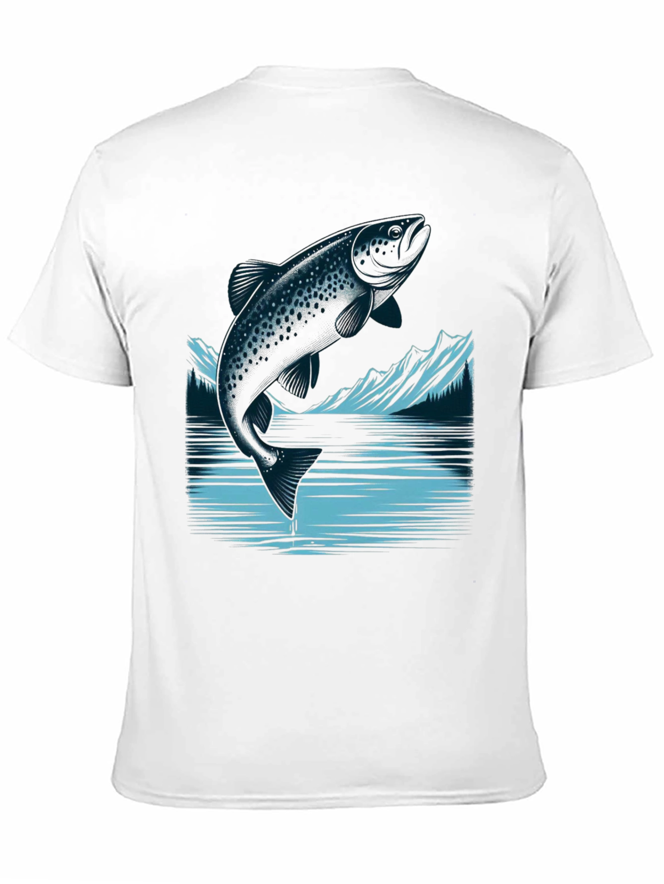 Trout Graphic Tee - Black Cotton T-Shirt