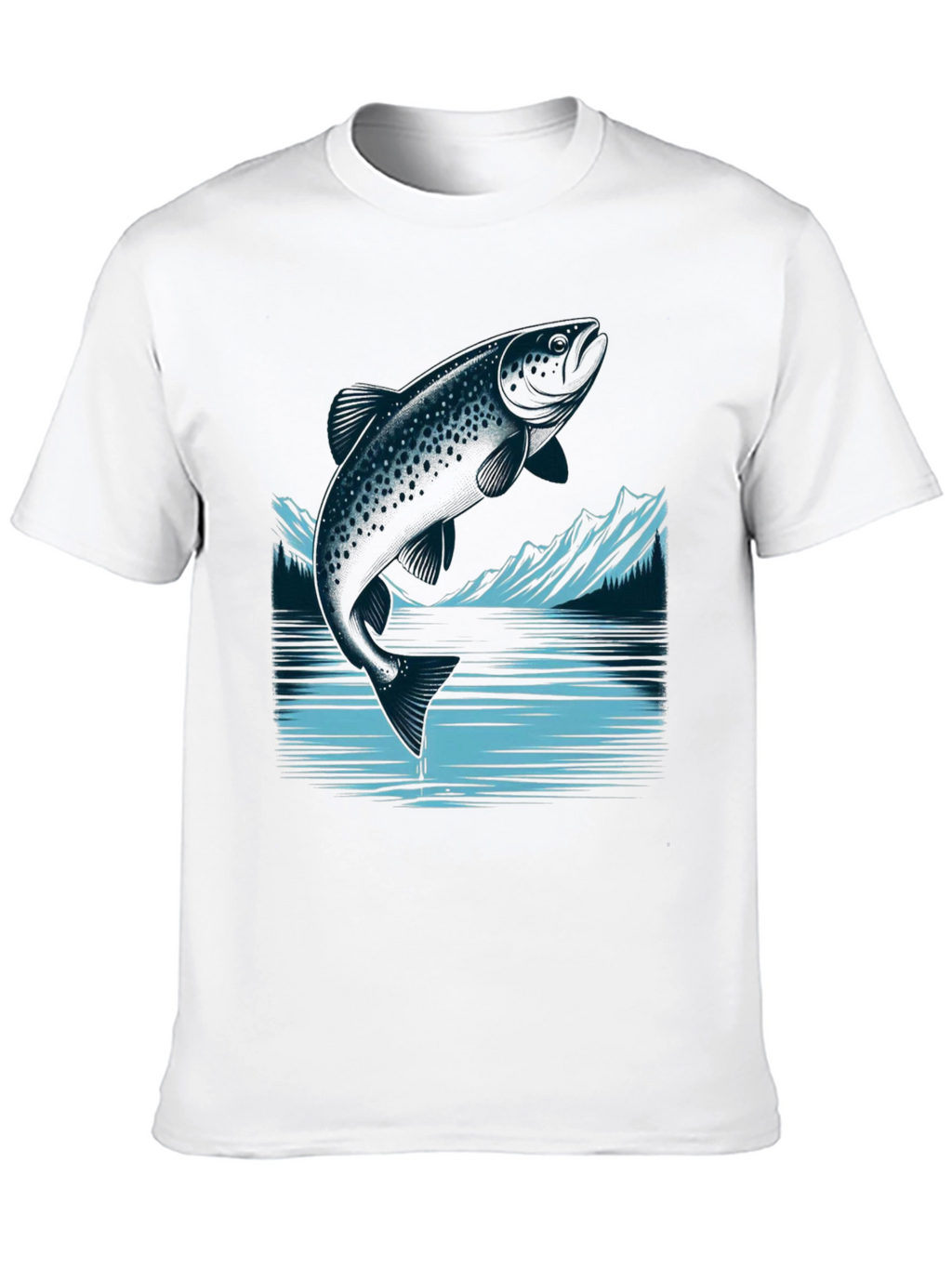 Trout Graphic Tee - Black Cotton T-Shirt