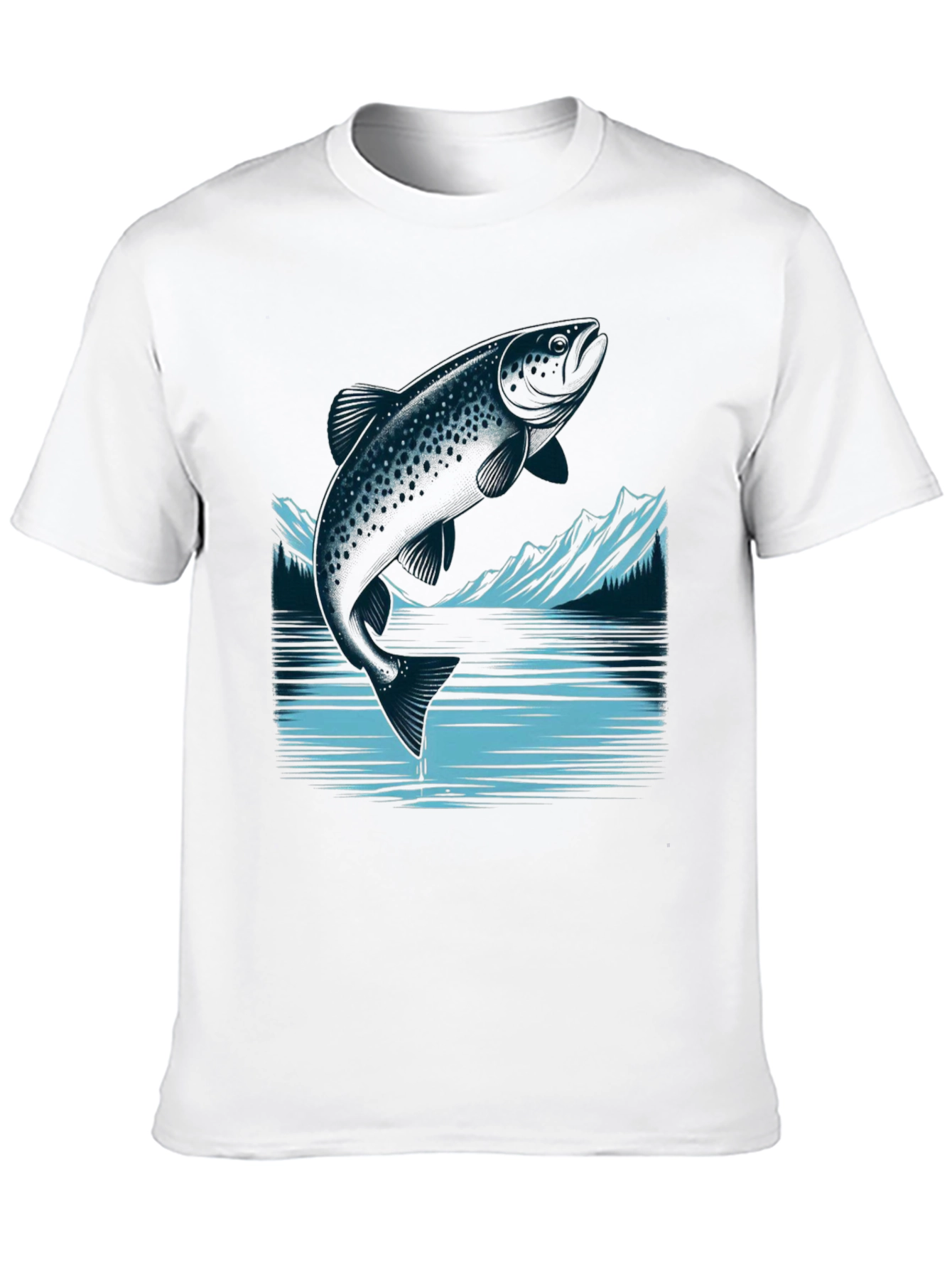 Trout Graphic Tee - Black Cotton T-Shirt