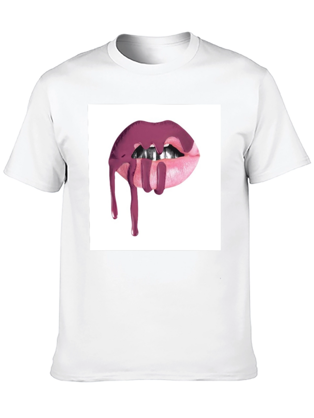 Lips Dripping Black T-Shirt - Modern Graphic Tee