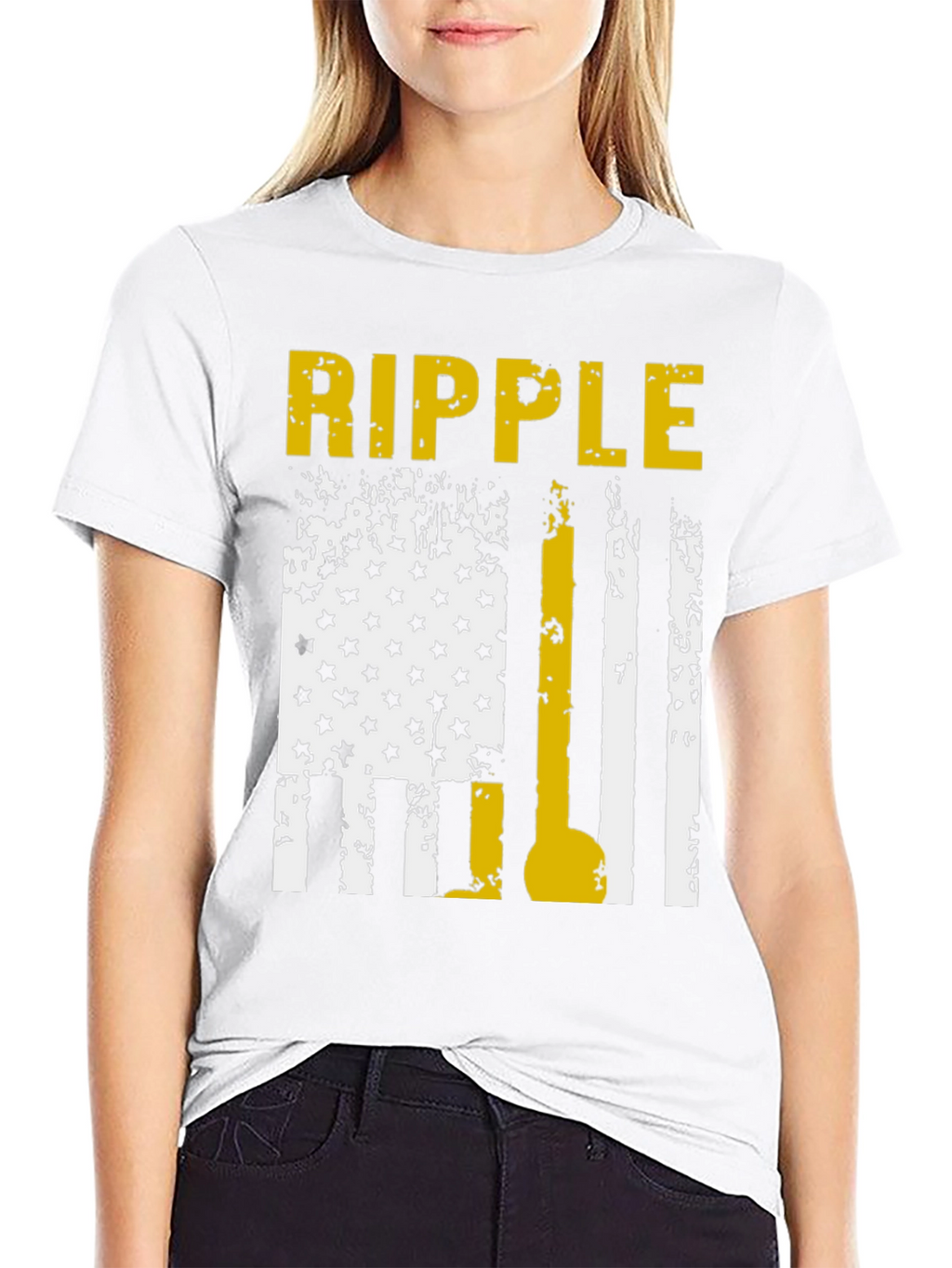 Ripple T-Shirt: Distressed American Flag Design