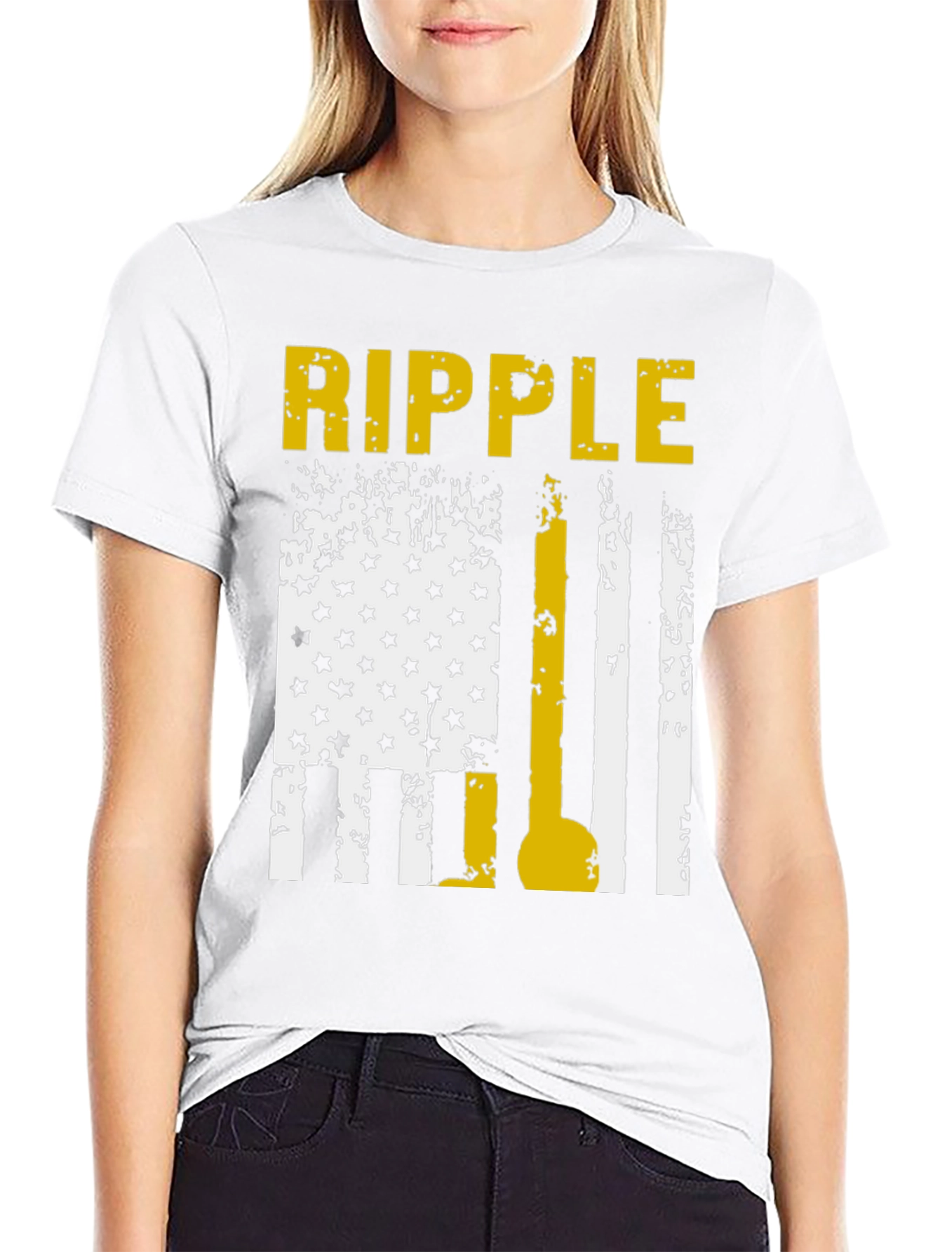 Ripple T-Shirt: Distressed American Flag Design