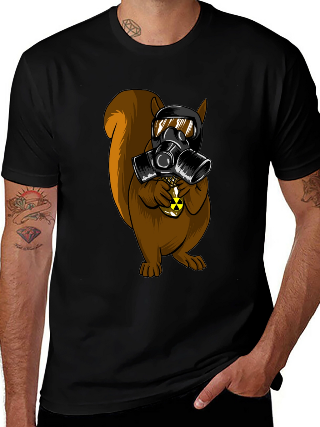 Squirrel Gas Mask Graphic Tee