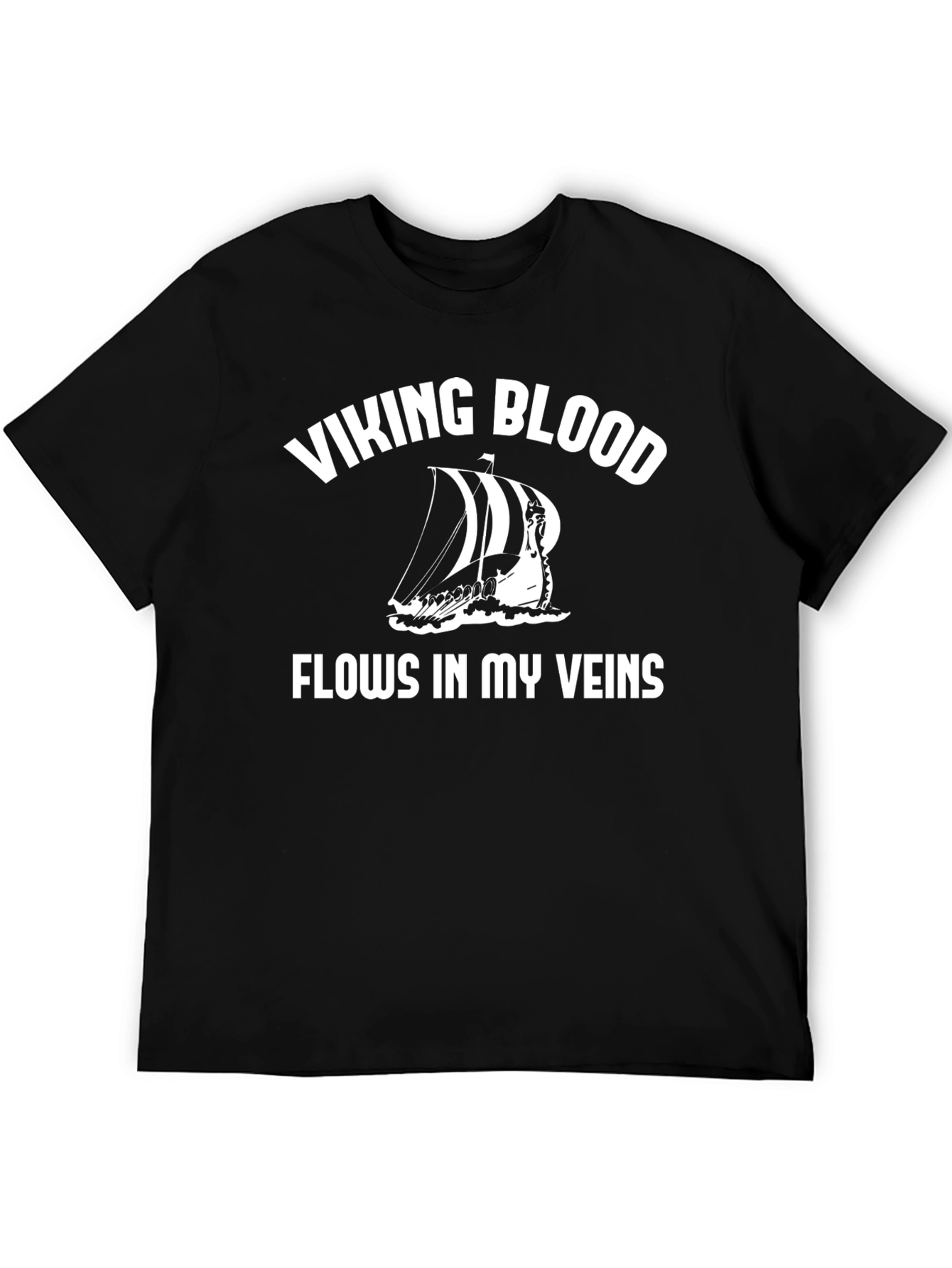 Viking Blood Flows T-Shirt - Viking Boat Tee