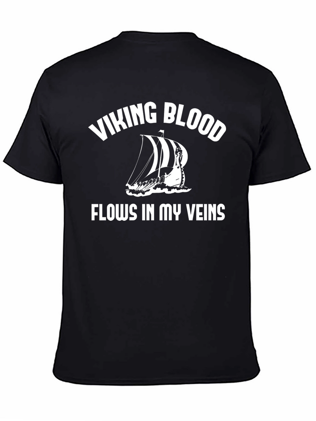 Viking Blood Flows T-Shirt - Viking Boat Tee