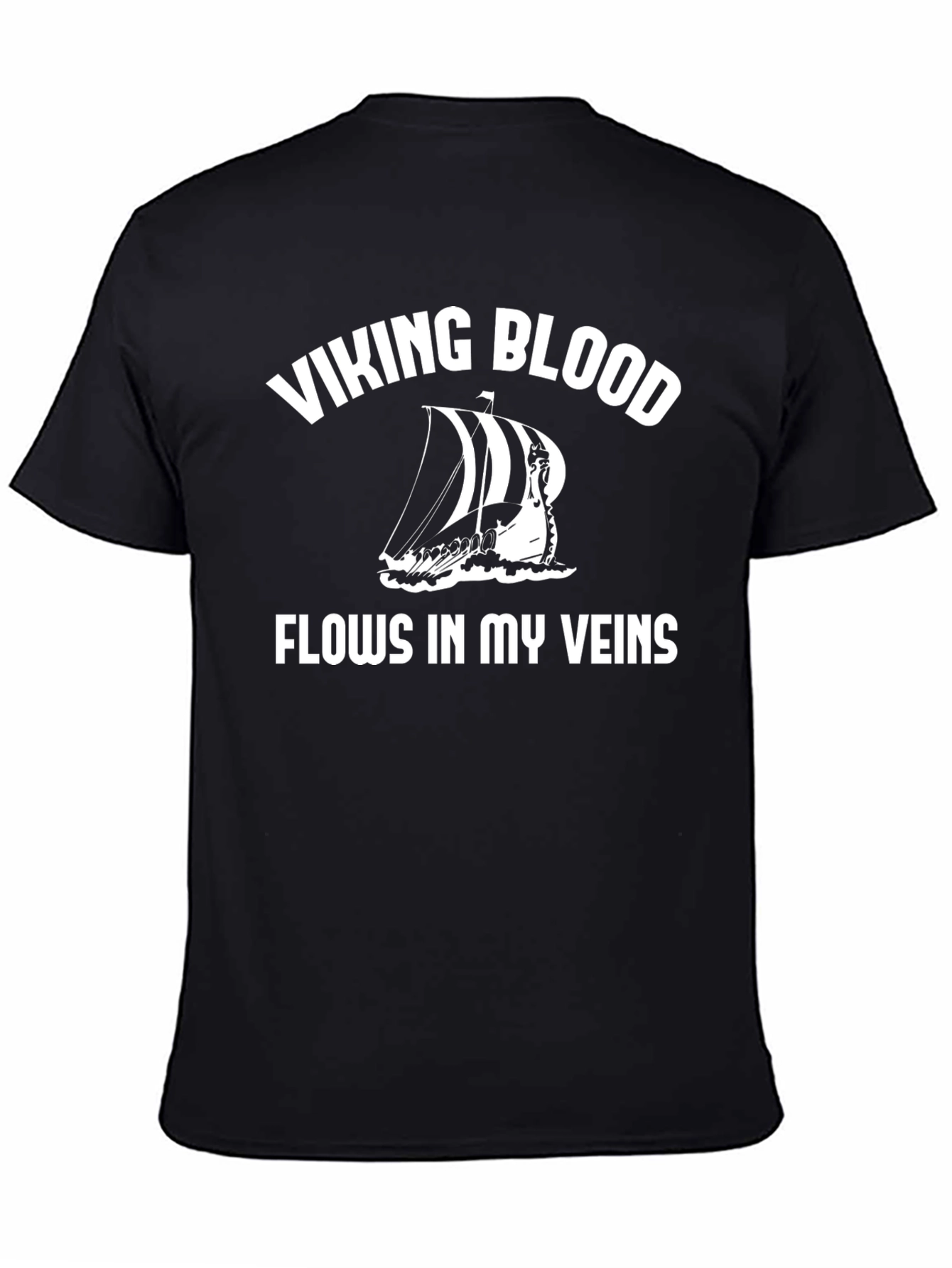 Viking Blood Flows T-Shirt - Viking Boat Tee