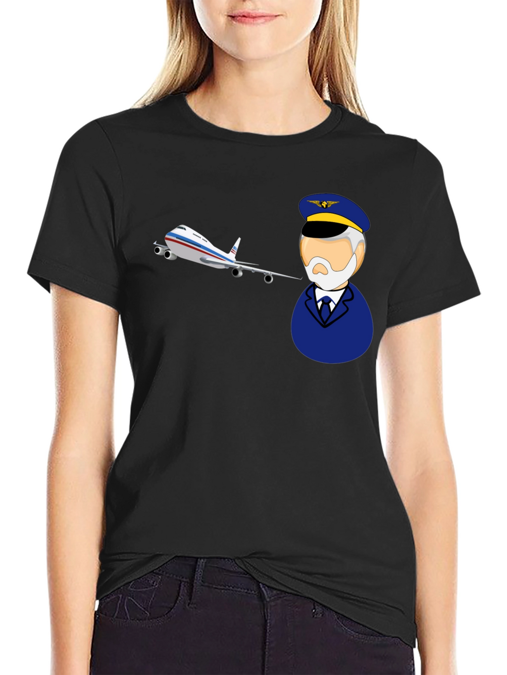 Pilot and Plane Graphic T-Shirt