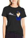 Pilot and Plane Graphic T-Shirt