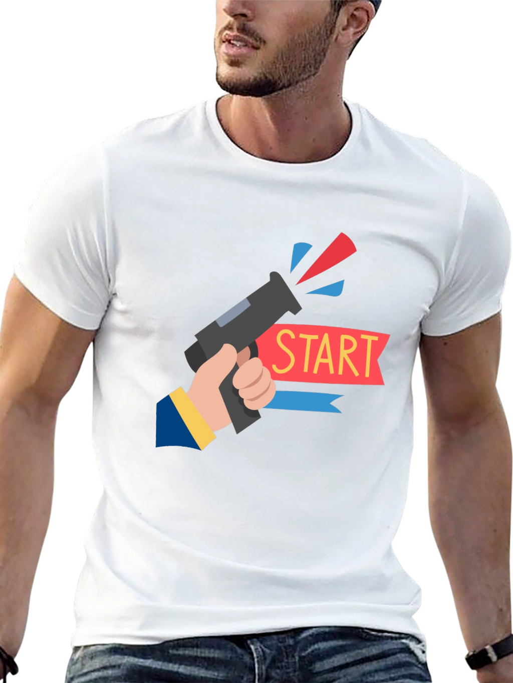 Start Gun Graphic T-Shirt - Black