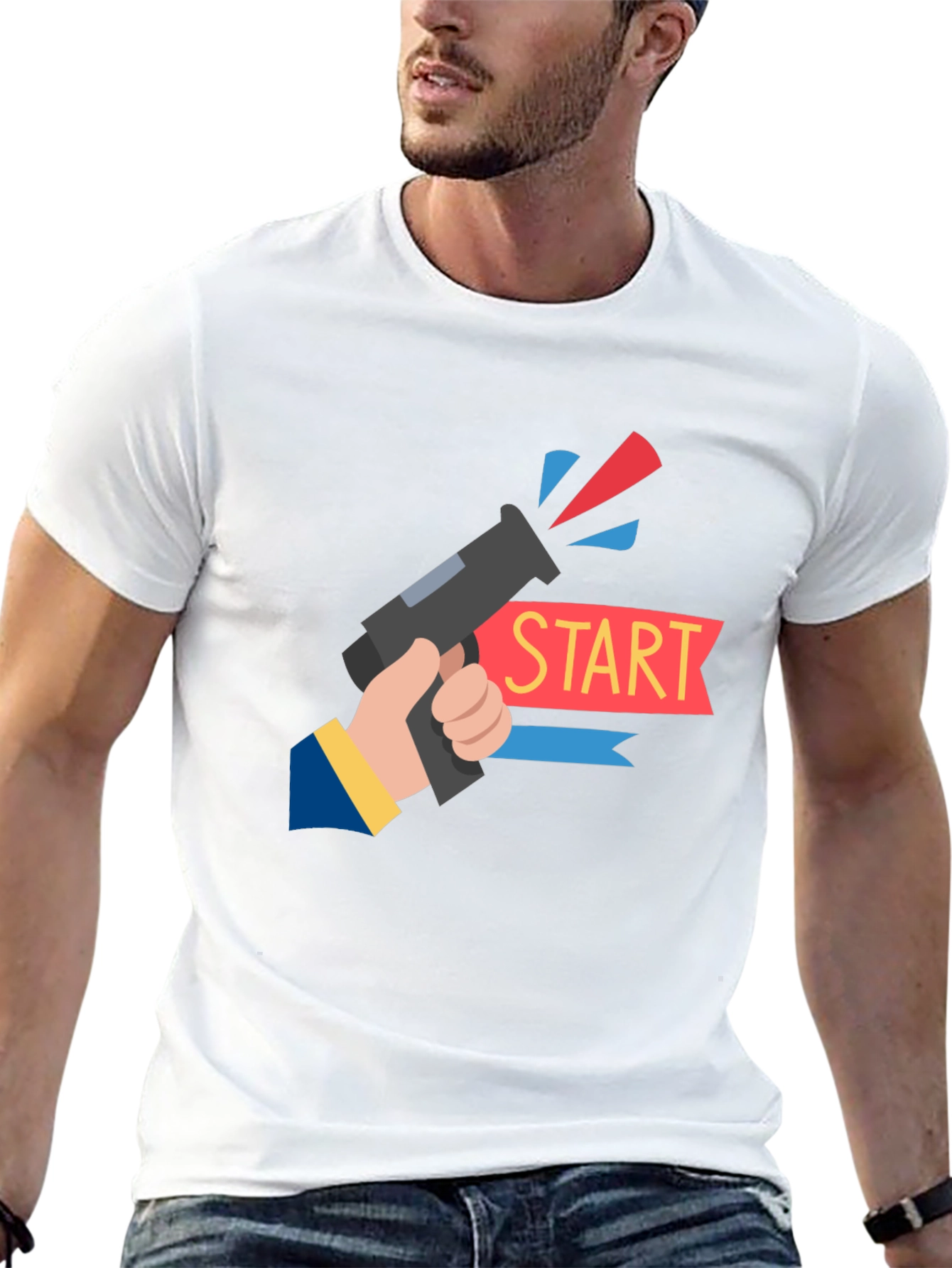 Start Gun Graphic T-Shirt - Black