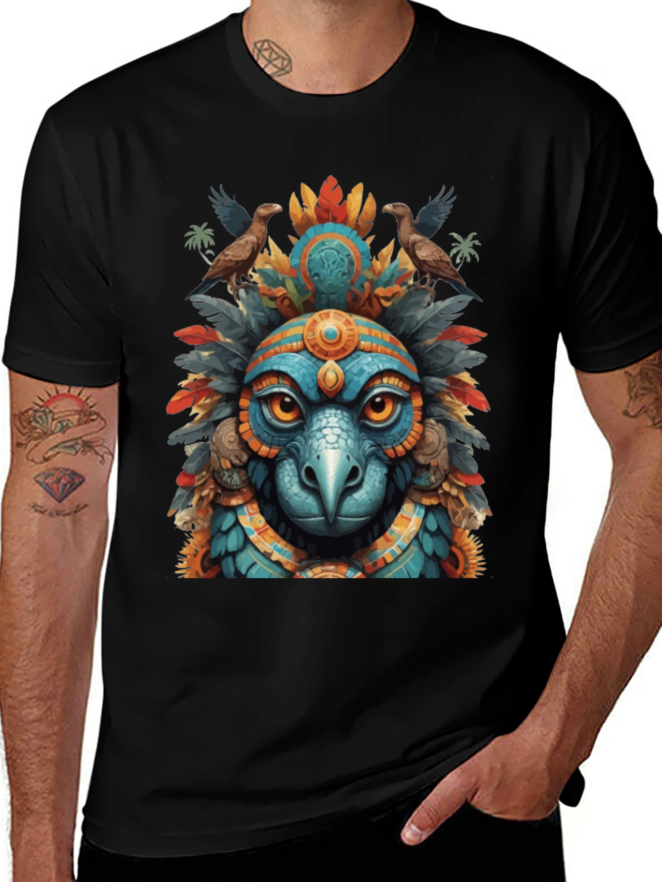 Aztec Eagle Warrior Graphic Tee