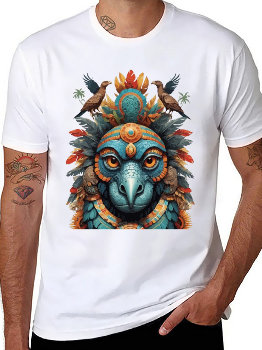 Aztec Eagle Warrior Graphic Tee