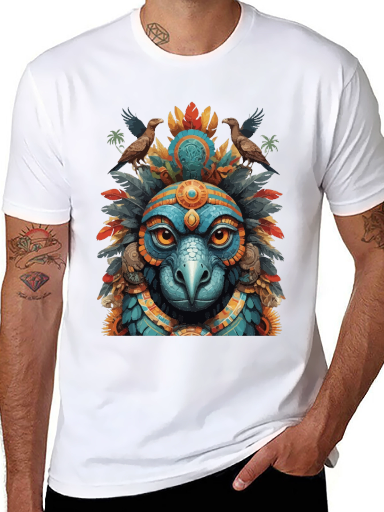 Aztec Eagle Warrior Graphic Tee
