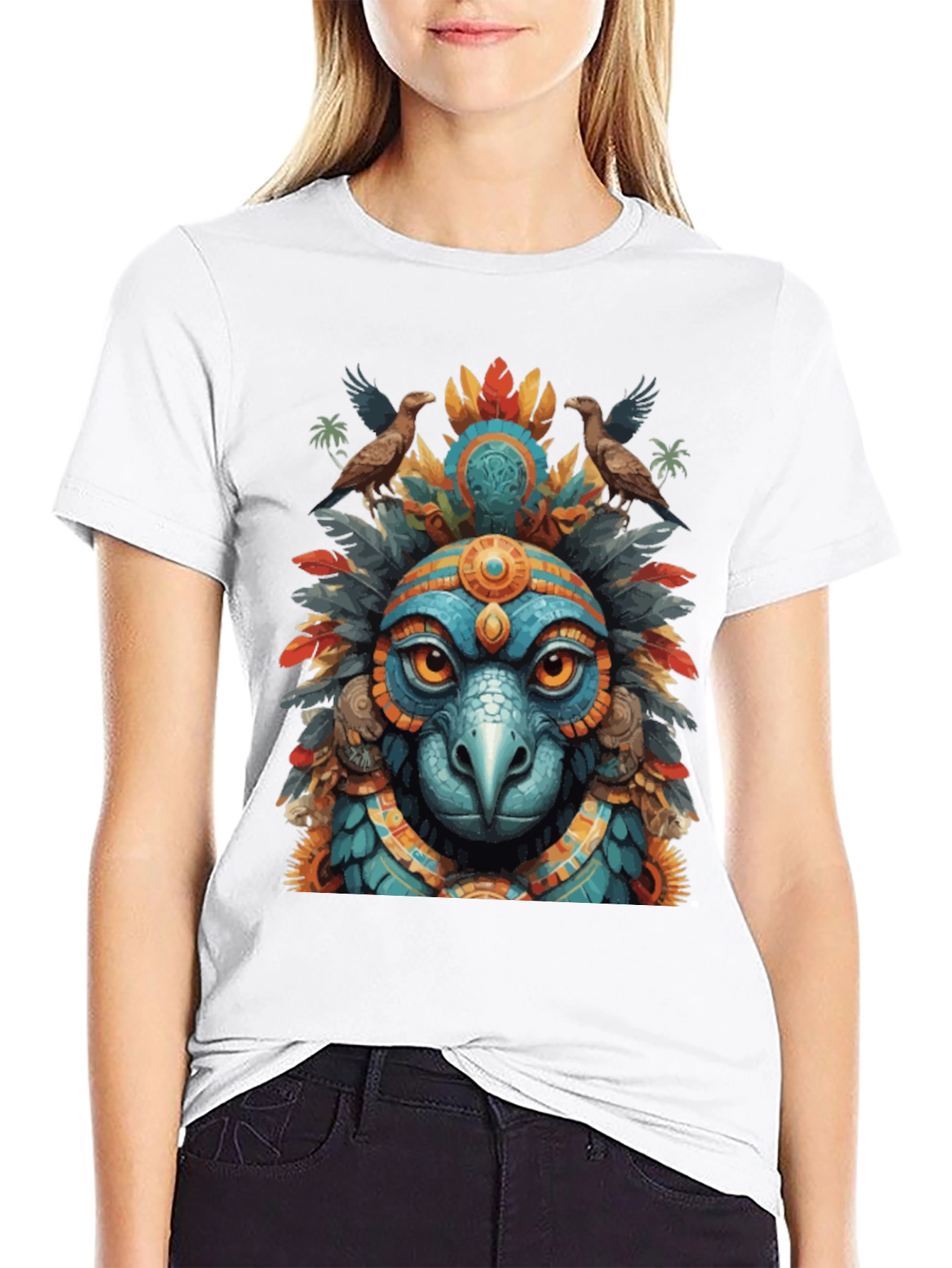 Aztec Eagle Warrior Graphic Tee