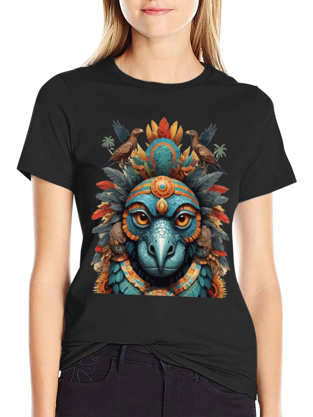 Aztec Eagle Warrior Graphic Tee