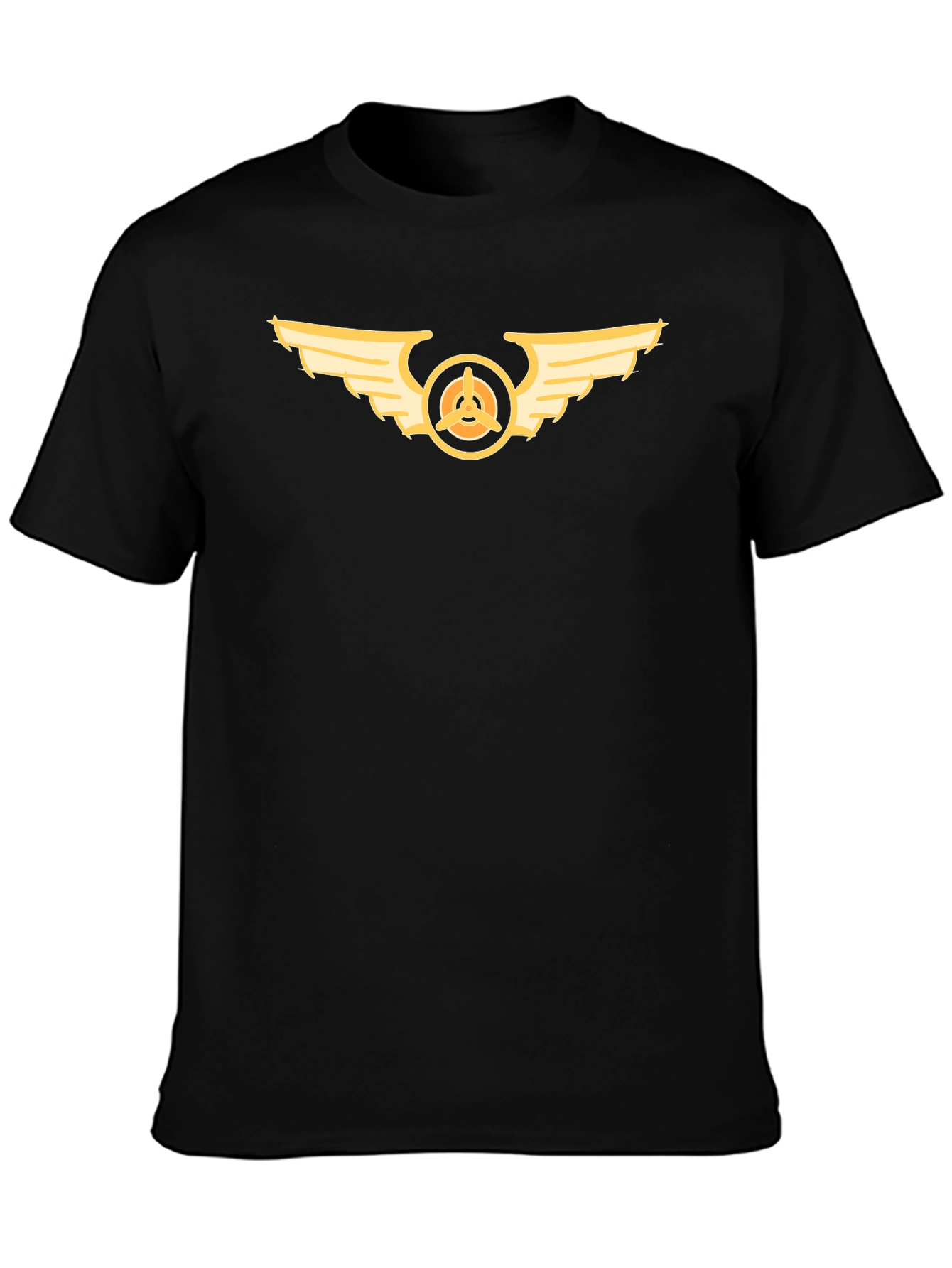 Winged Propeller Graphic Black Tee