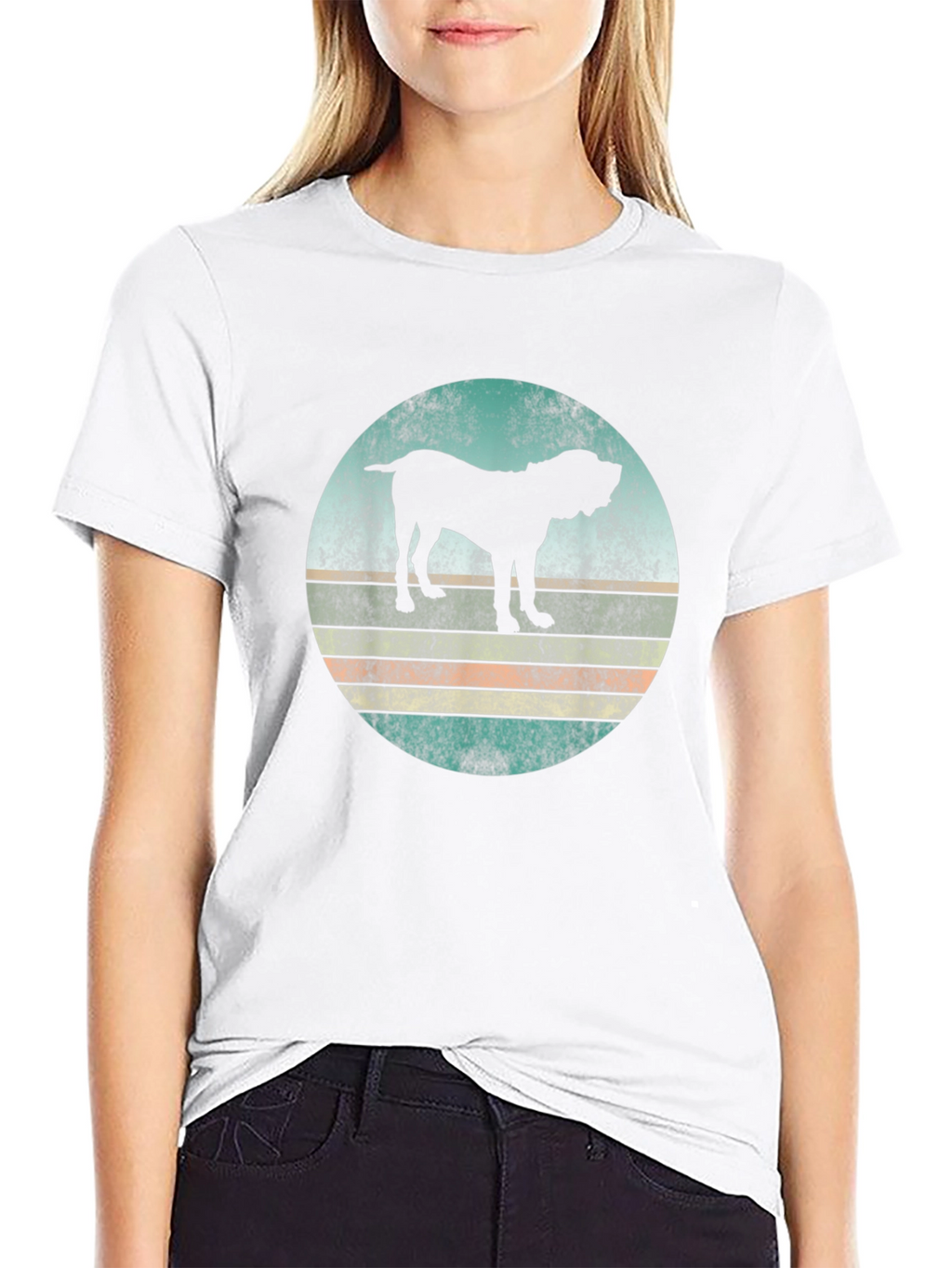 Retro Dog Silhouette Graphic T-Shirt
