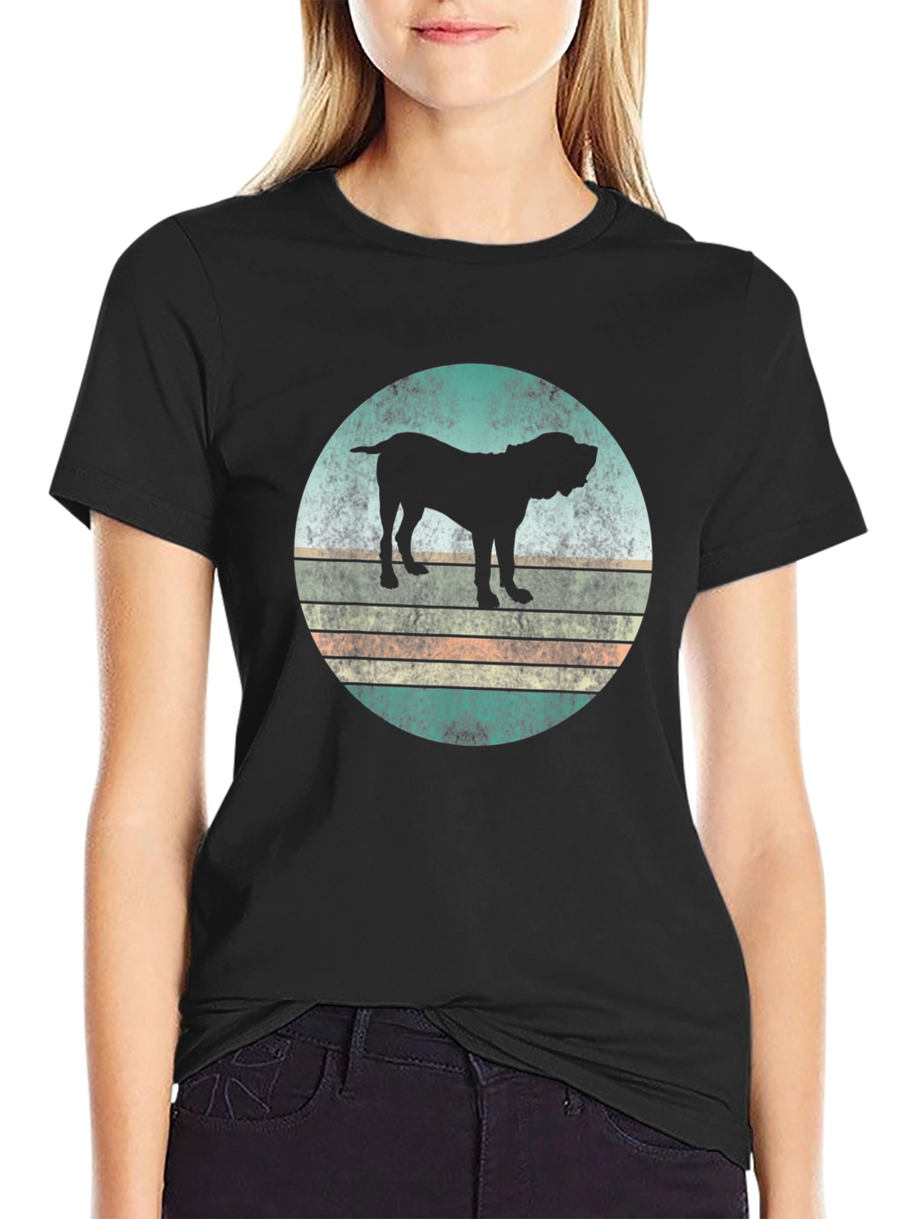 Retro Dog Silhouette Graphic T-Shirt