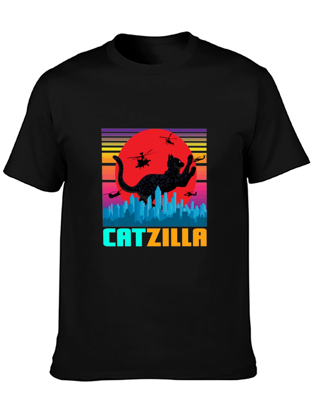Catzilla T-Shirt: Cat Godzilla Attack Tee