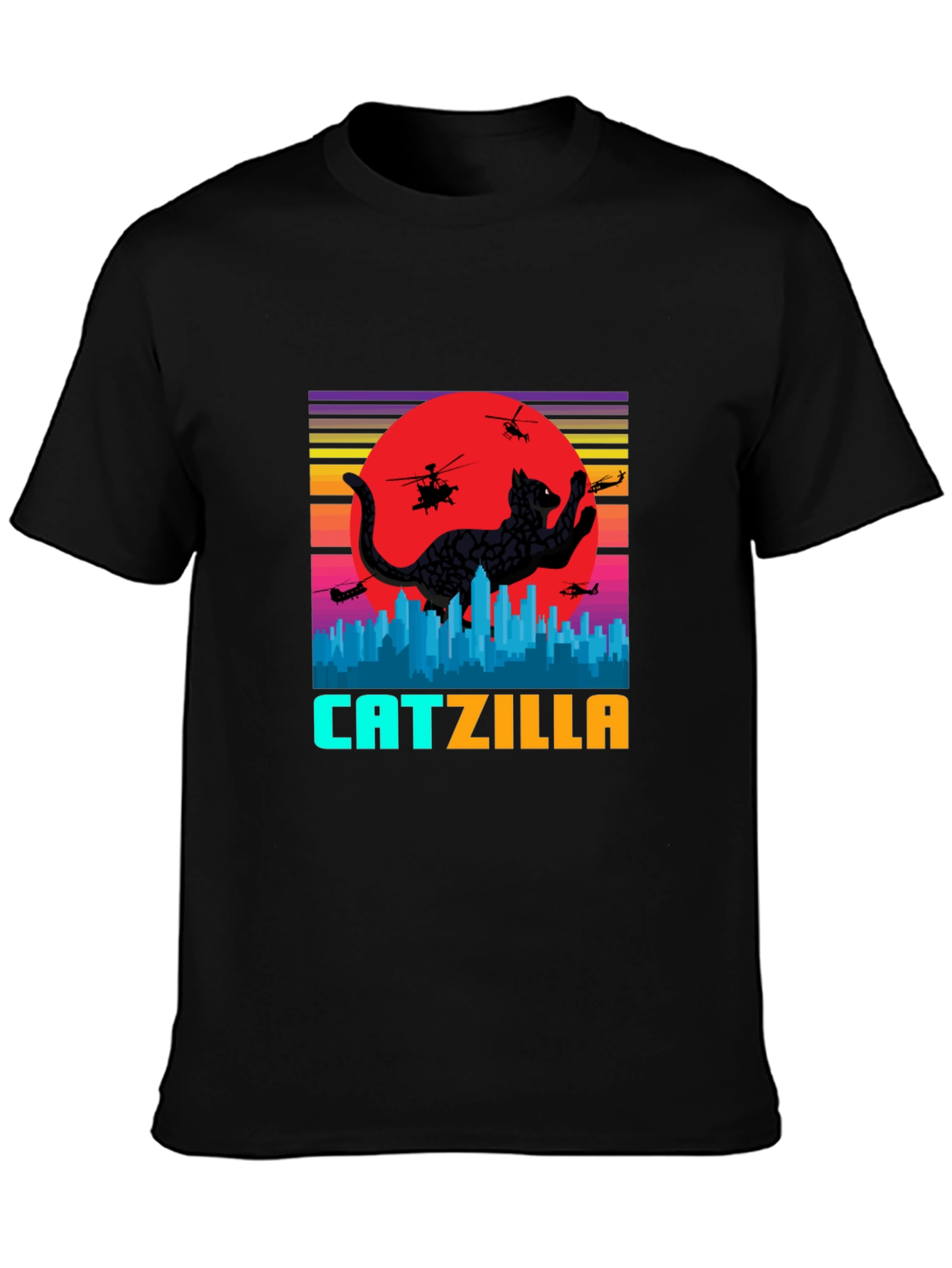 Catzilla T-Shirt: Cat Godzilla Attack Tee