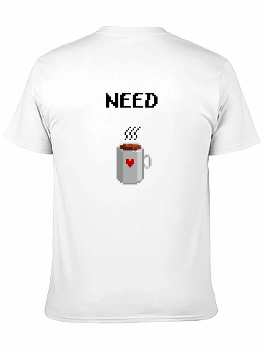 Need Coffee Pixel Art T-Shirt - Unisex Black Tee