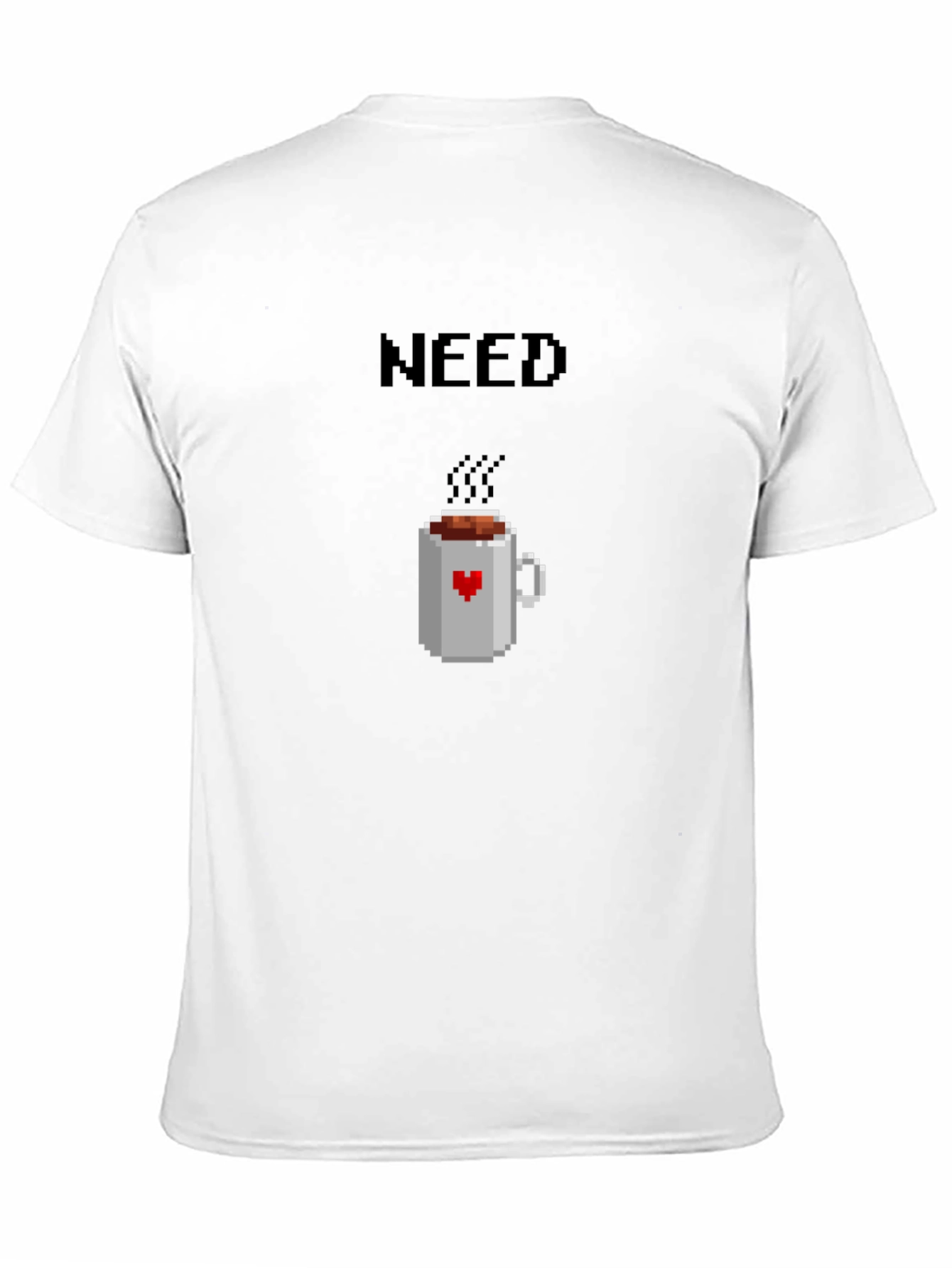 Need Coffee Pixel Art T-Shirt - Unisex Black Tee