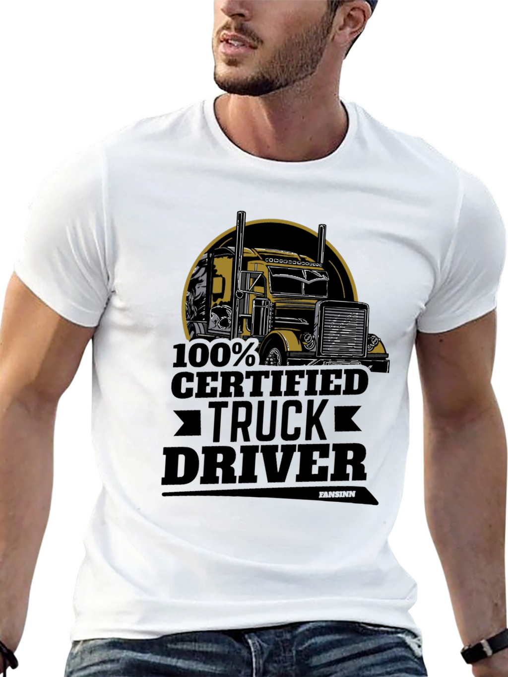 Certified Truck Driver Graphic Tee - Black Cotton Blend