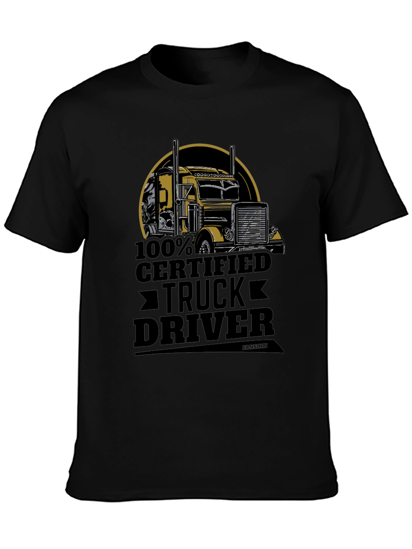 Certified Truck Driver Graphic Tee - Black Cotton Blend