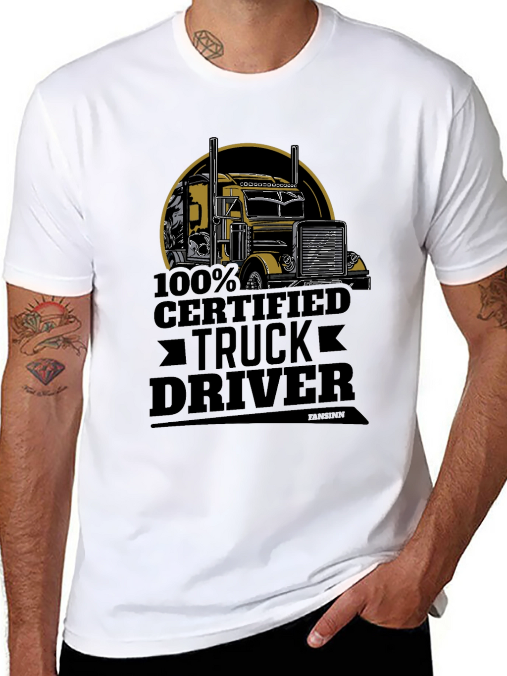 Certified Truck Driver Graphic Tee - Black Cotton Blend
