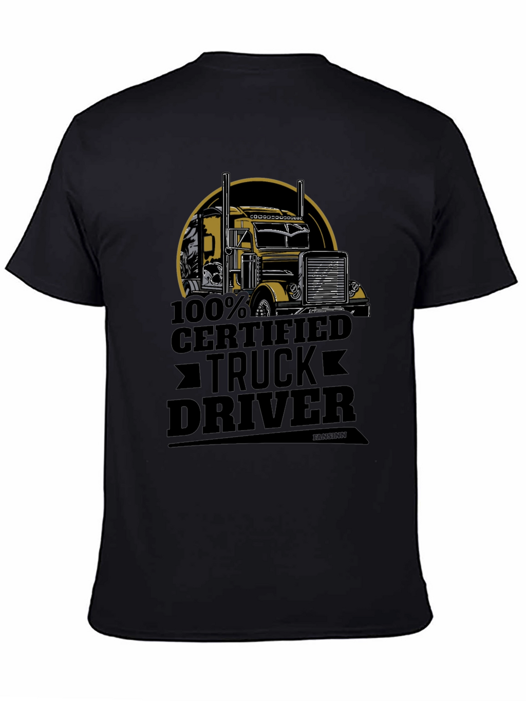 Certified Truck Driver Graphic Tee - Black Cotton Blend