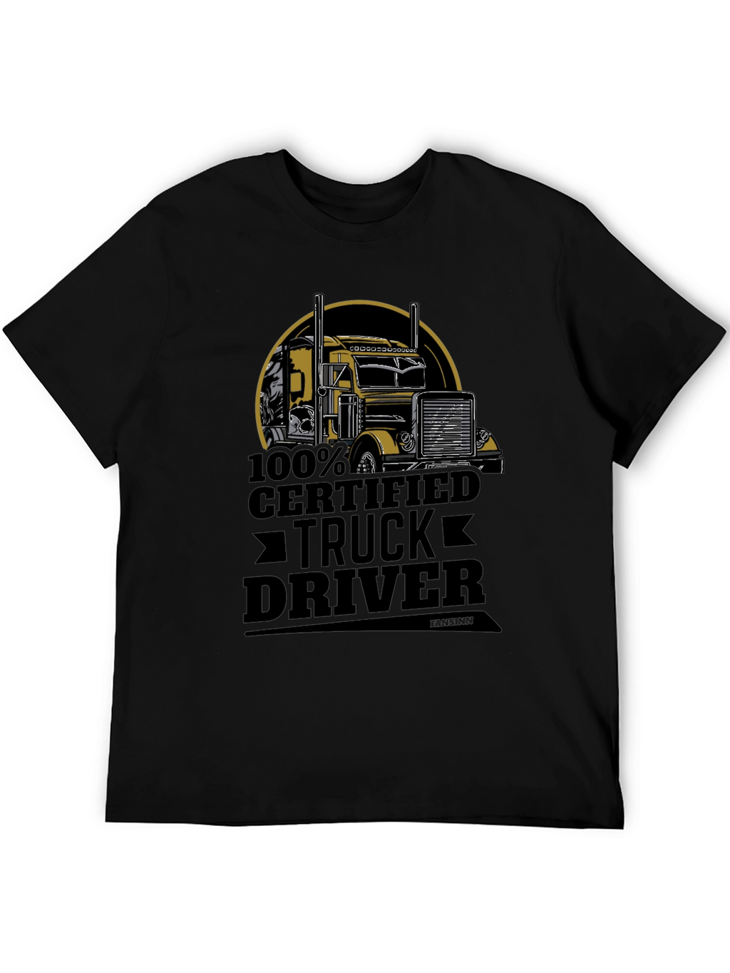 Certified Truck Driver Graphic Tee - Black Cotton Blend