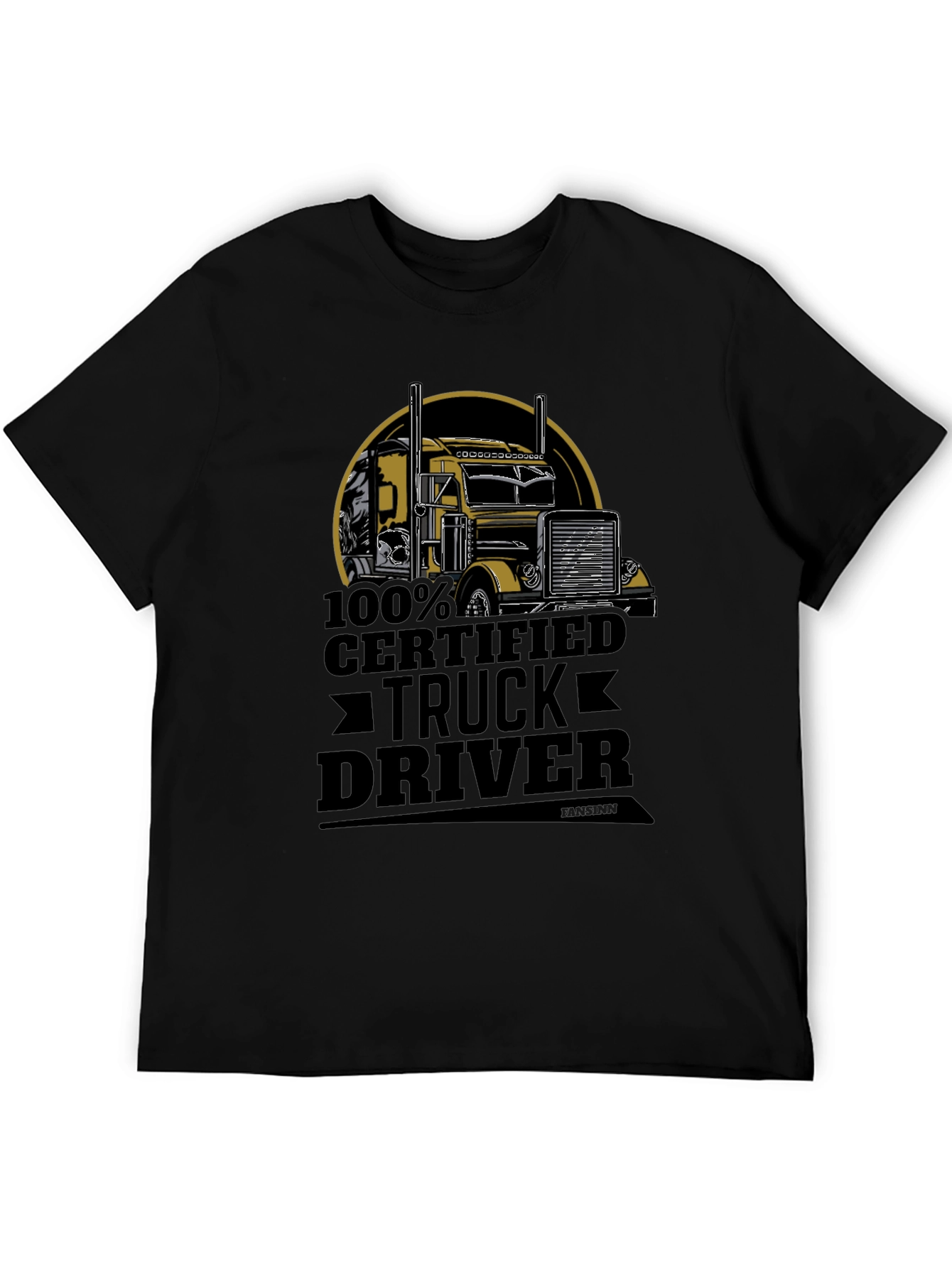 Certified Truck Driver Graphic Tee - Black Cotton Blend