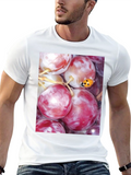 Grapes & Ladybug Graphic Tee - Unique Artistic Design