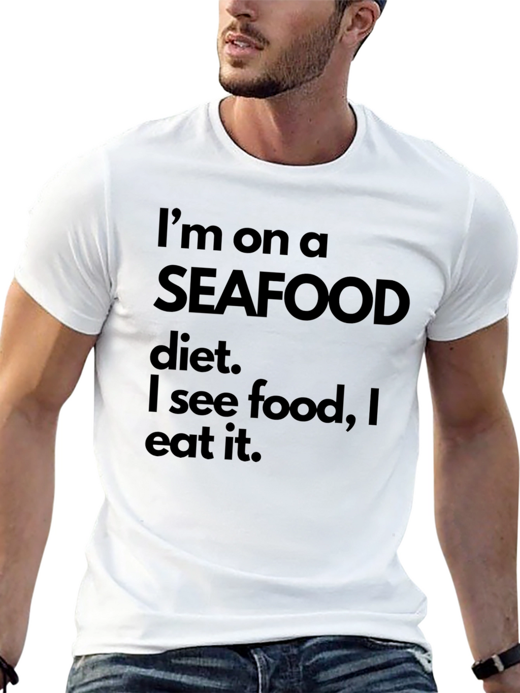 Seafood Diet Funny Graphic Tee