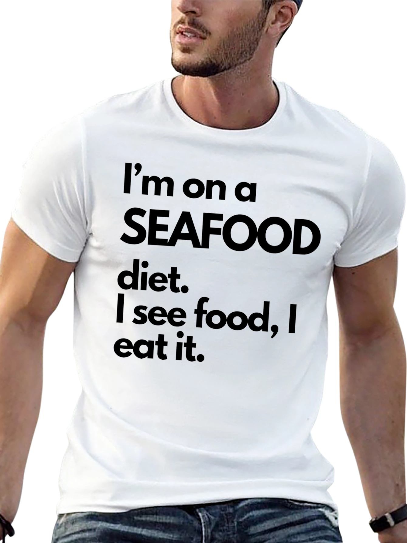 Seafood Diet Funny Graphic Tee