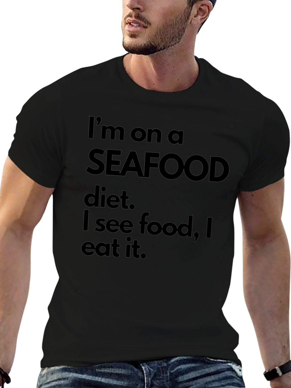 Seafood Diet Funny Graphic Tee