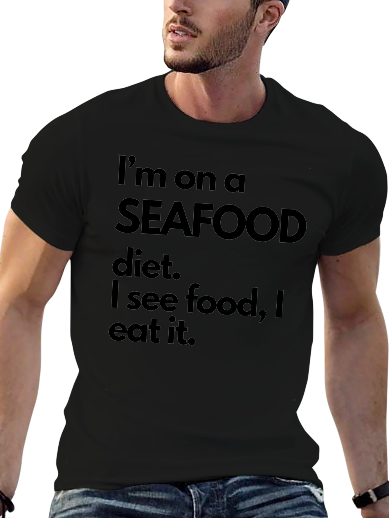 Seafood Diet Funny Graphic Tee