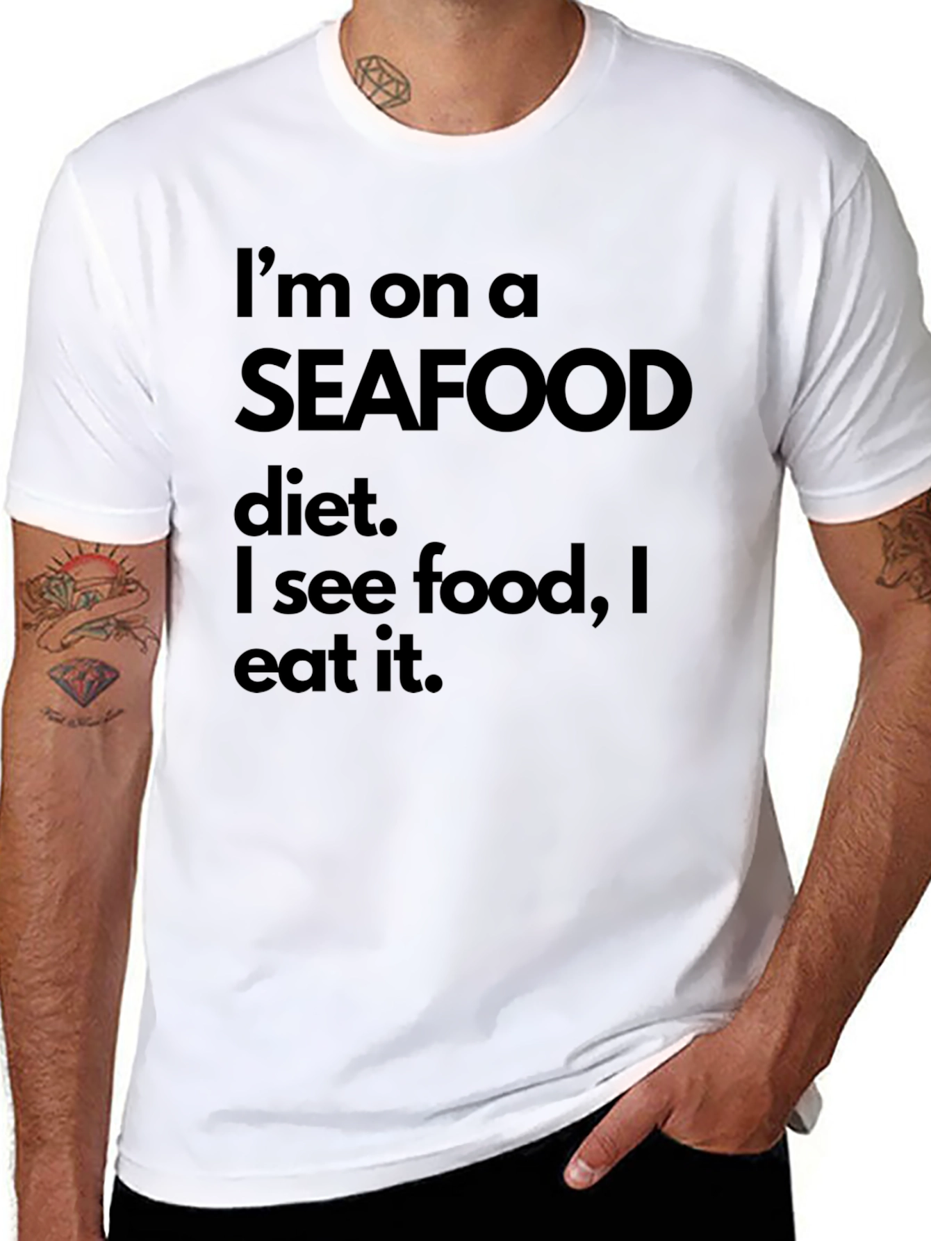 Seafood Diet Funny Graphic Tee