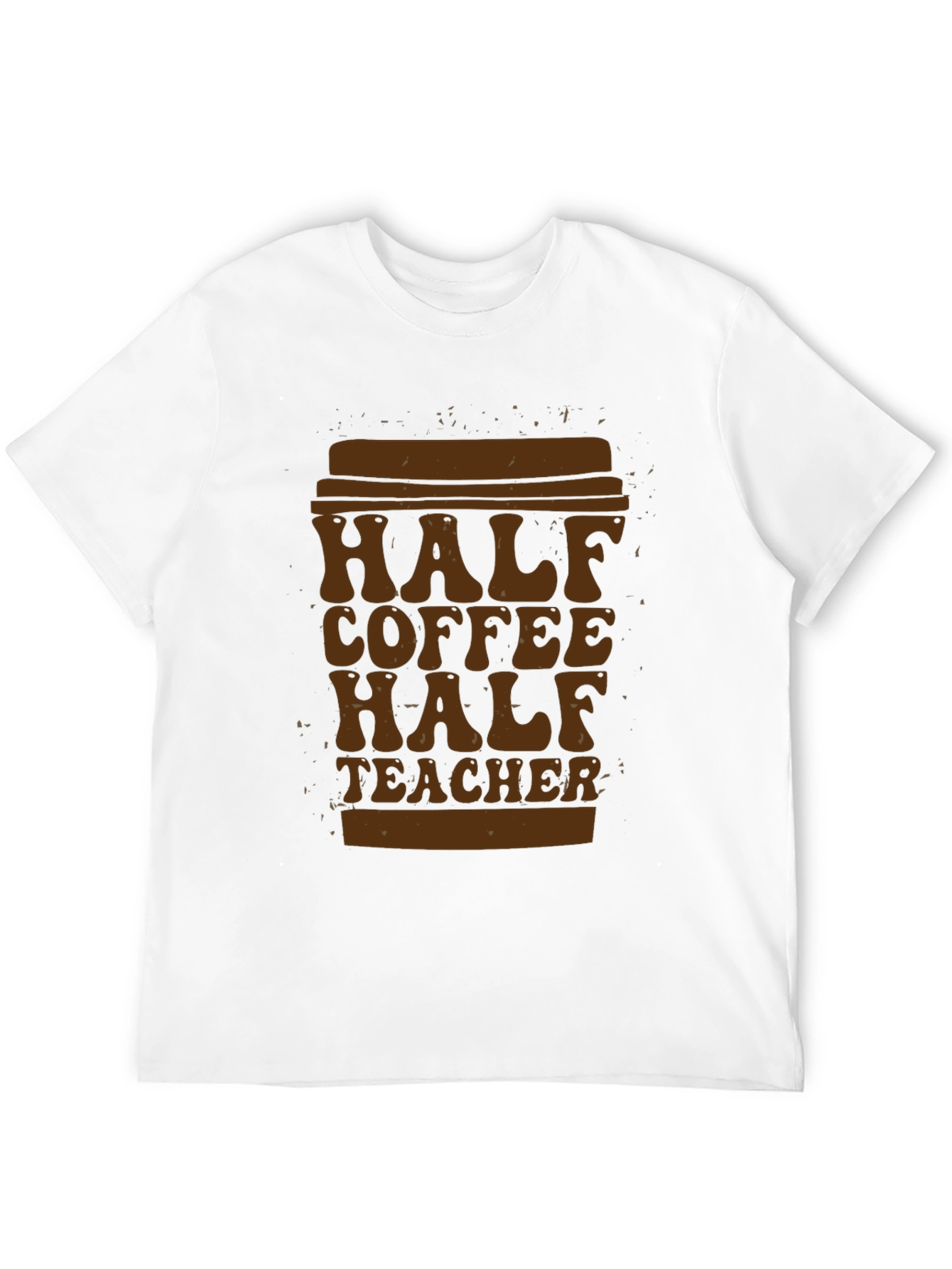 Half Coffee Half Teacher T-Shirt - Unique Graphic Tee