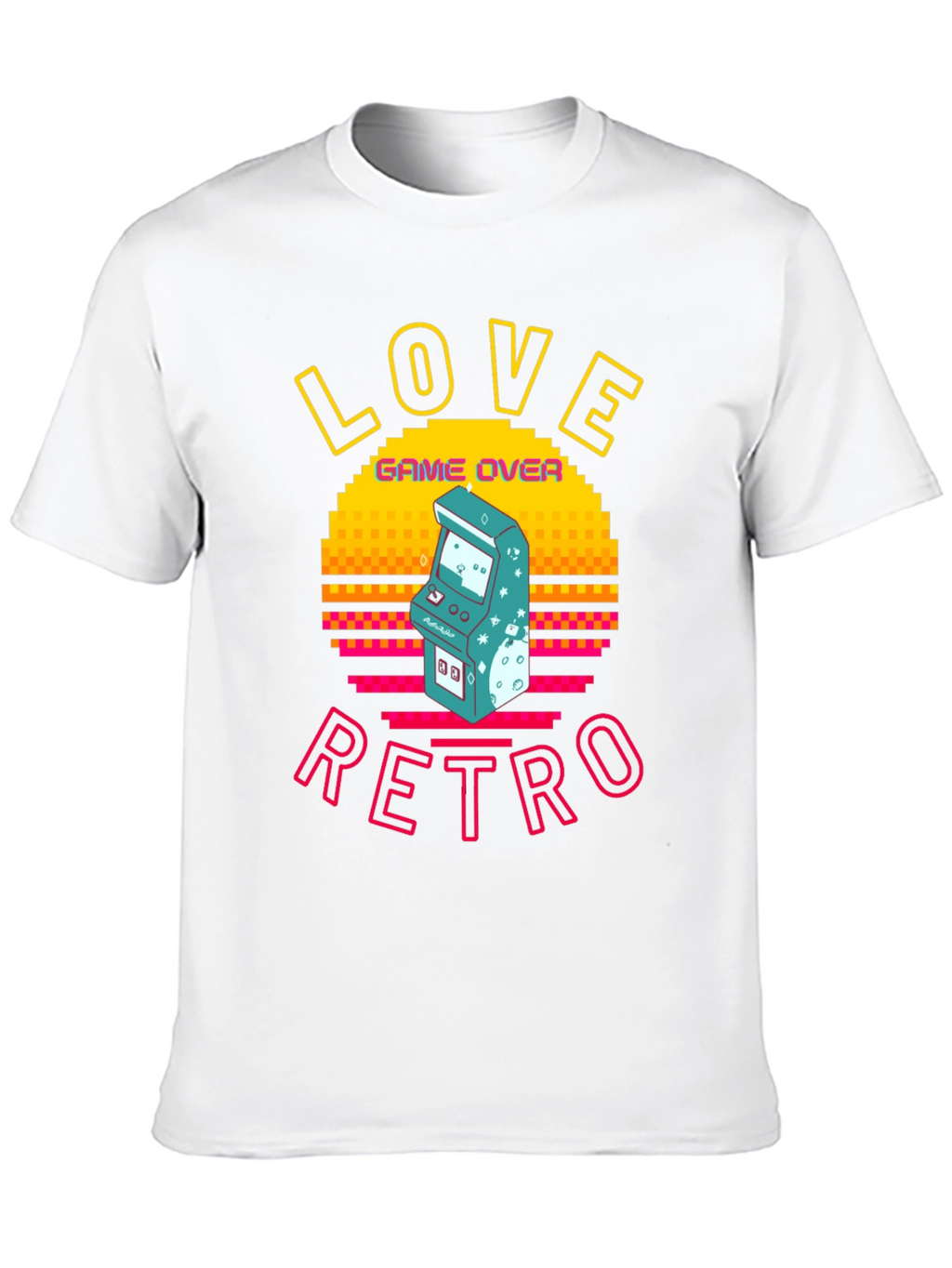 Love Retro Game Over Graphic Tee - Black