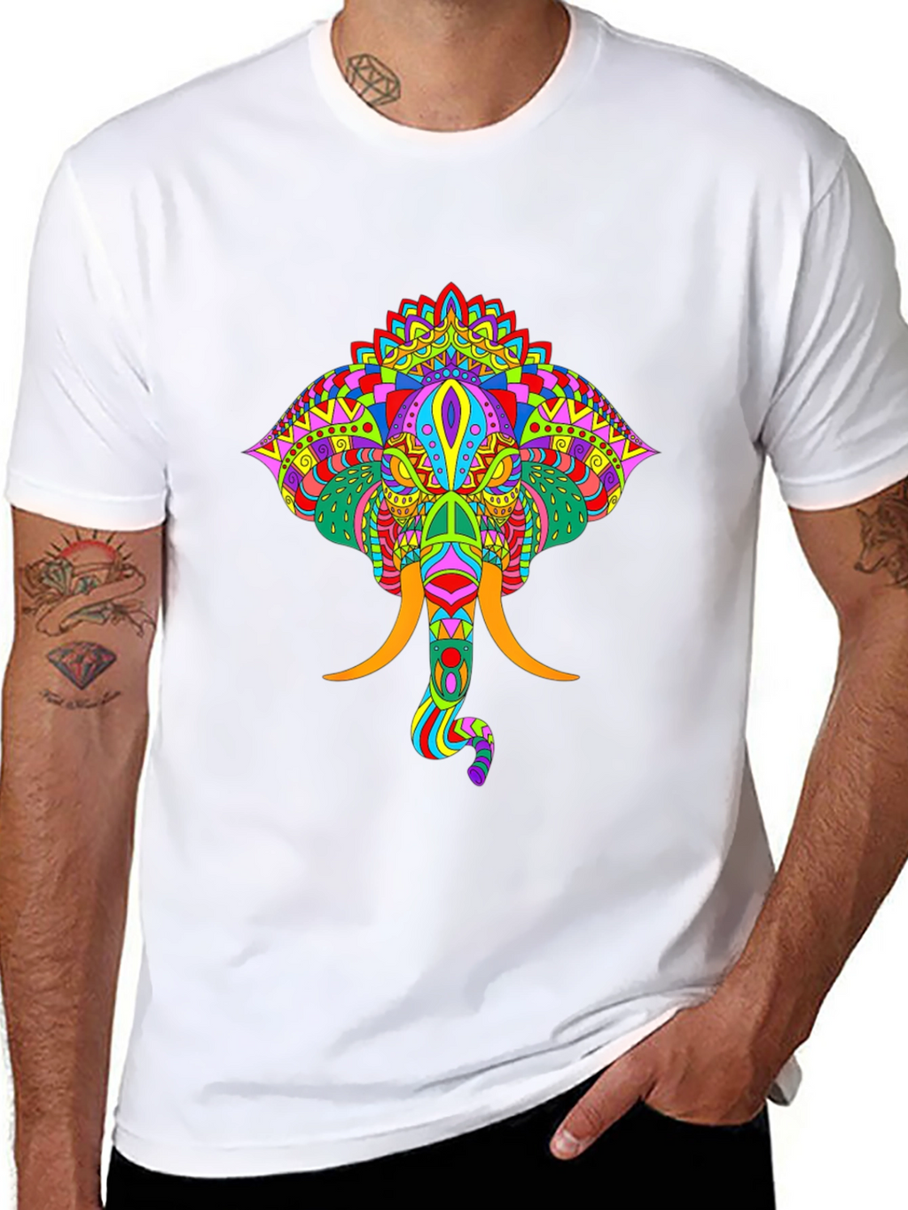 Colorful Elephant Graphic Tee