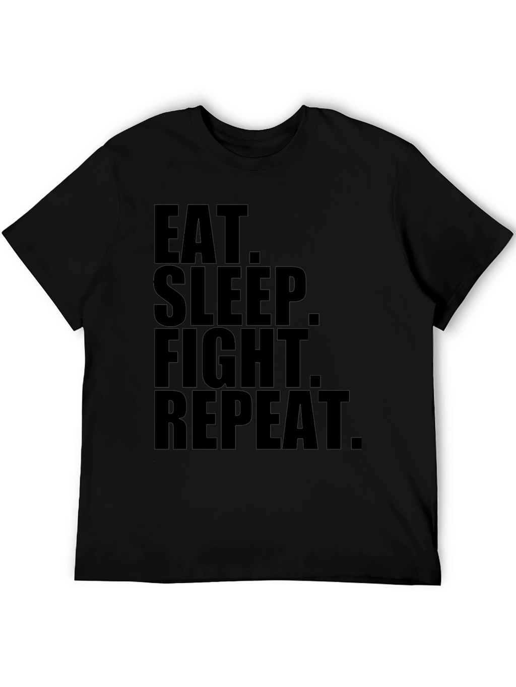 Eat Sleep Fight Repeat Black Graphic Tee