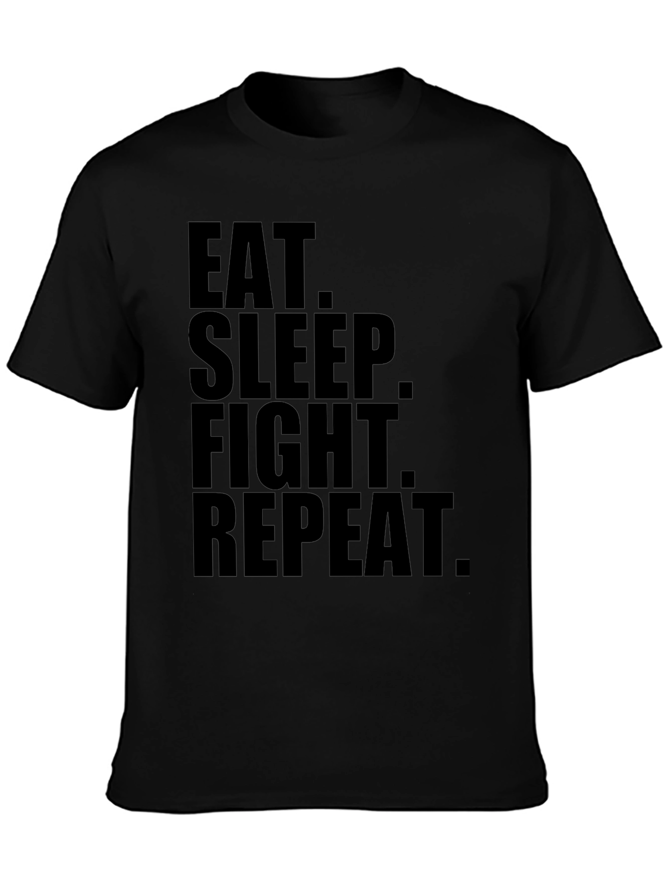 Eat Sleep Fight Repeat Black Graphic Tee